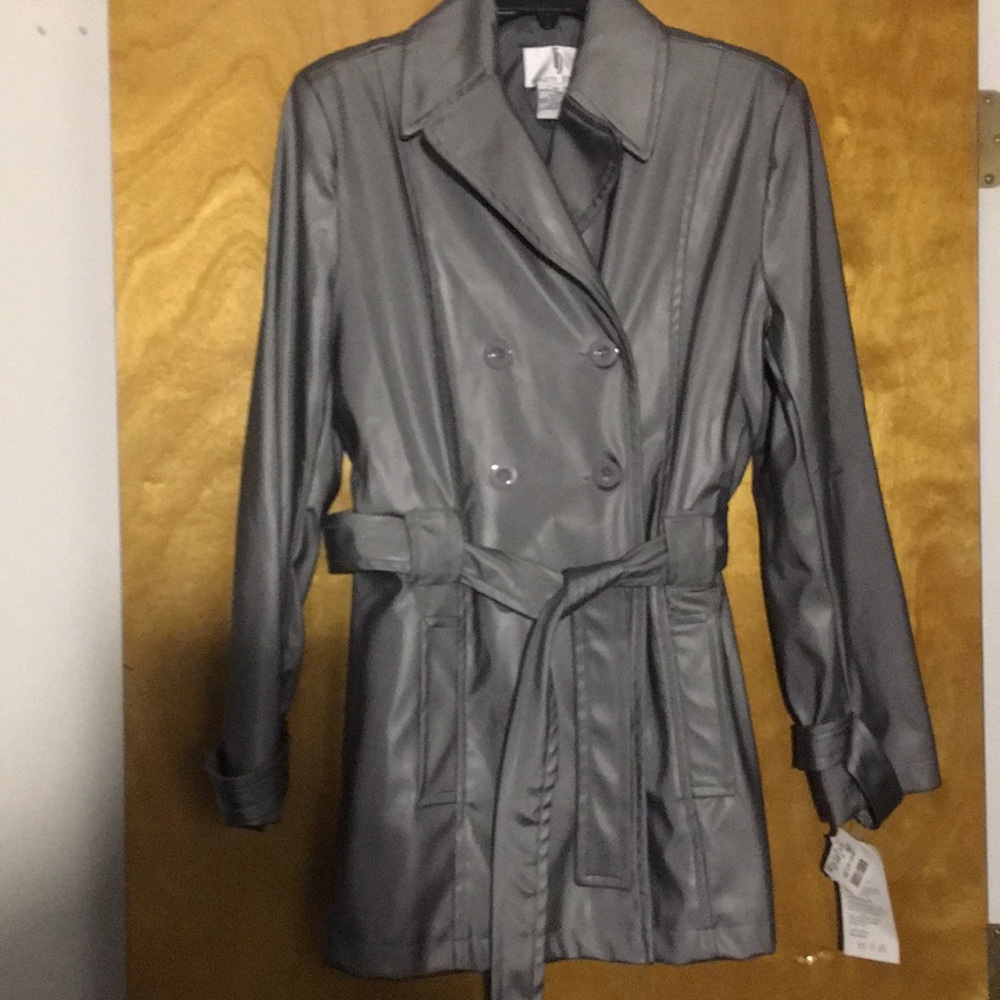 NWT Gray Polyurethane Jacket by TIMOTHY DANIELS